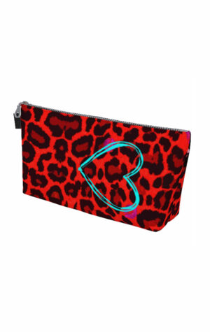 ORANGE LEOPARD PRINT POUCH