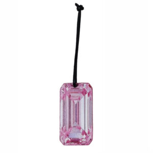 EMERALD PINK SOLITAIRE DIAMOND LEATHER CHARM