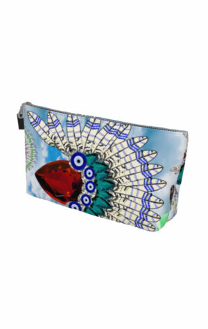 FEATHER & GEMS PRINT POUCH
