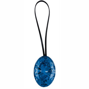 TIFFANY BLUE OVAL DIAMOND LEATHER CHARM